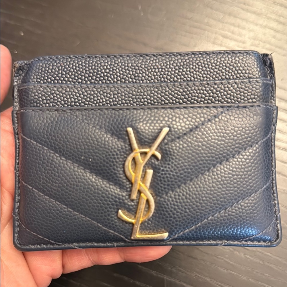Saint Laurent Quilted Blue Card Holder